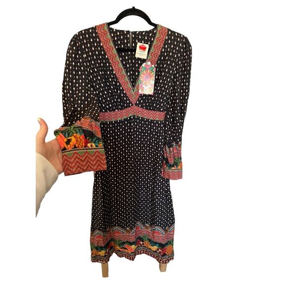 NWT Farm Rio Anthropologie Isobel Dress Tropical Long Sleeve Maxi Size XS - Picture 4 of 14